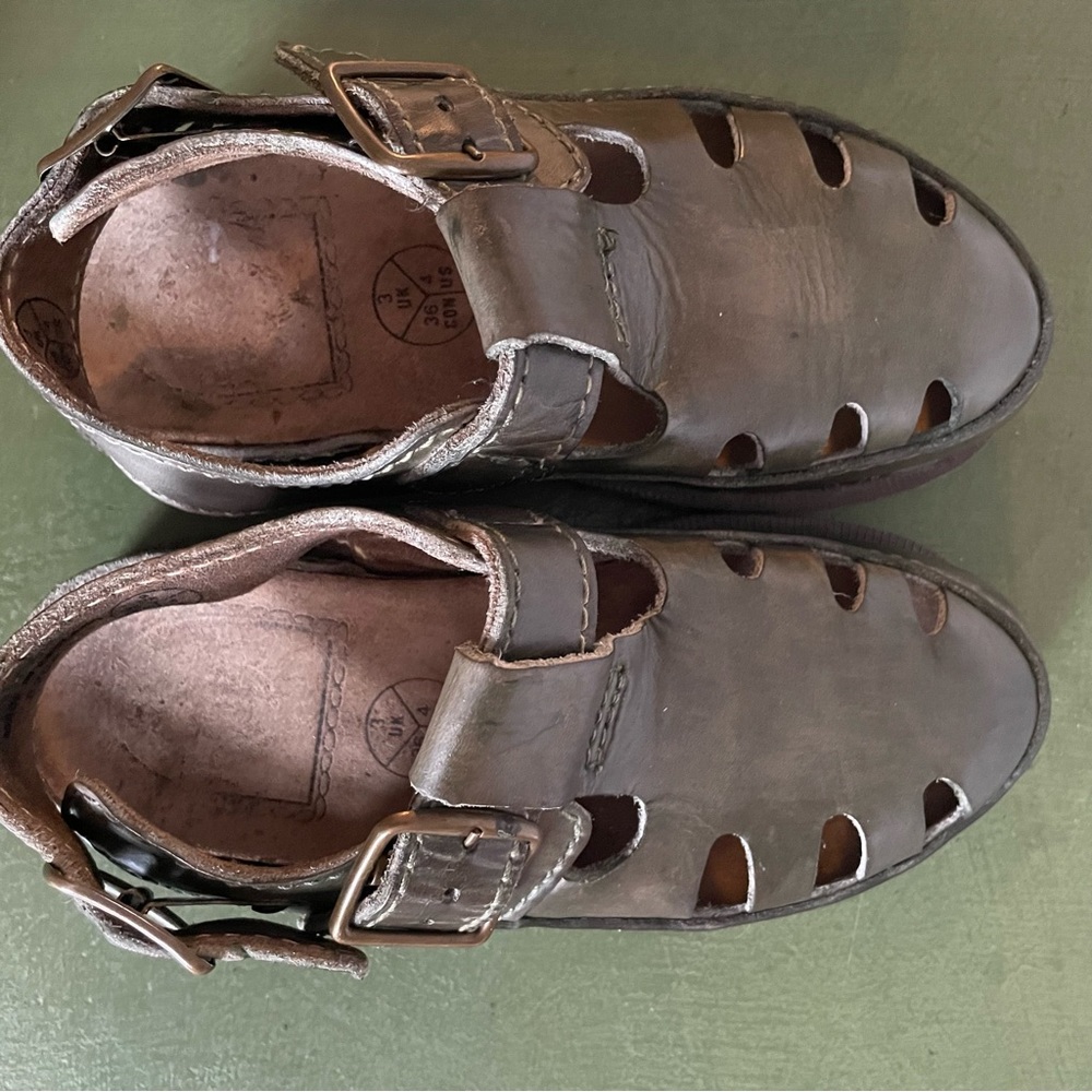 VTG England Made Dr Martens Fisherman's Sandals in Atlantic Green - Picture 4 of 9